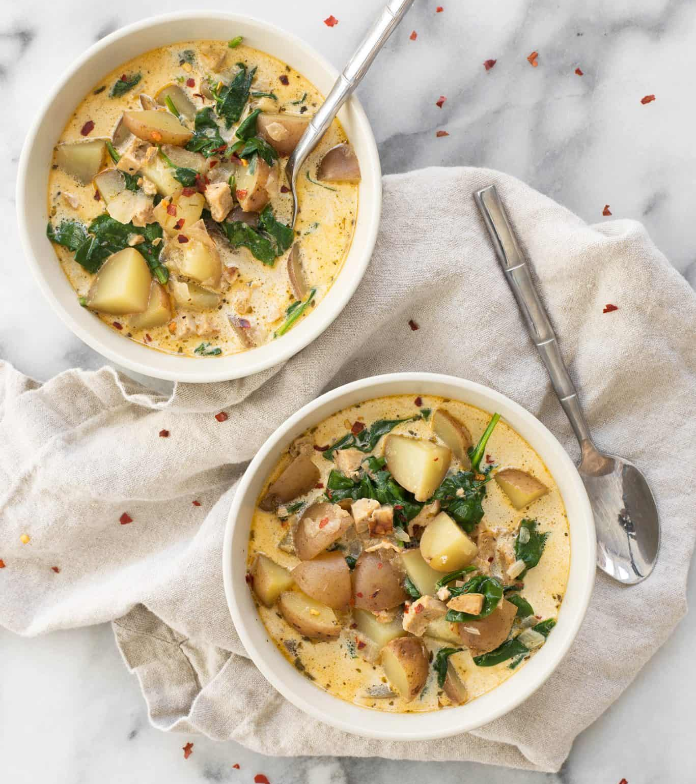 Potato, Spinach & Sassie Soup